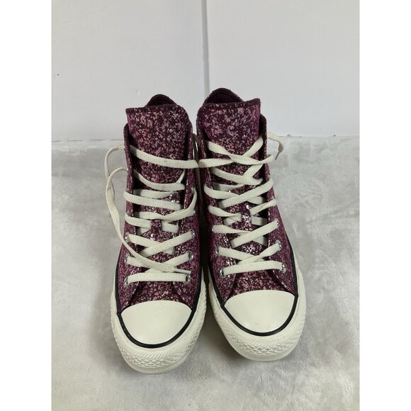 Converse Women's Chuck Taylor All Star Hi Purple Pink Glitter Sneakers Shoes 8‎ - Picture 4 of 8